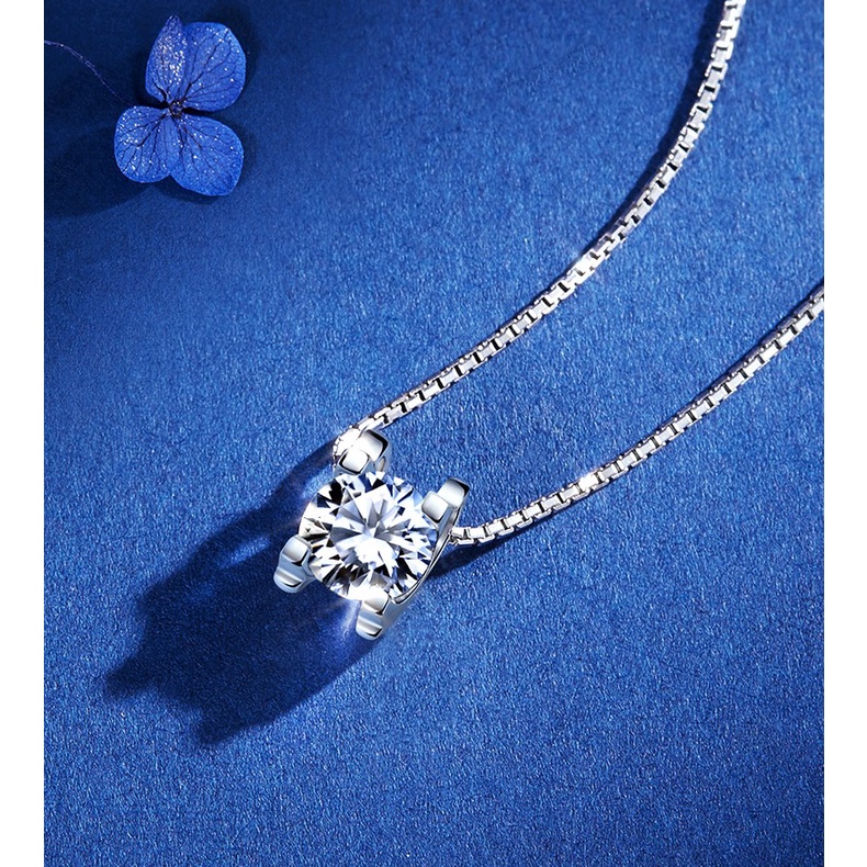 Dây chuyền bạc Cecy đính đá cao cấp chất liệu mạ vàng 18k giúp bạn gái thanh lịch nổi bật - M1414