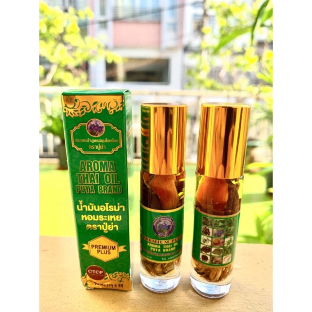 Dầu gió 29 loại thảo dược Thái Lan 8cc Aroma Thai Oil Puya Brand
