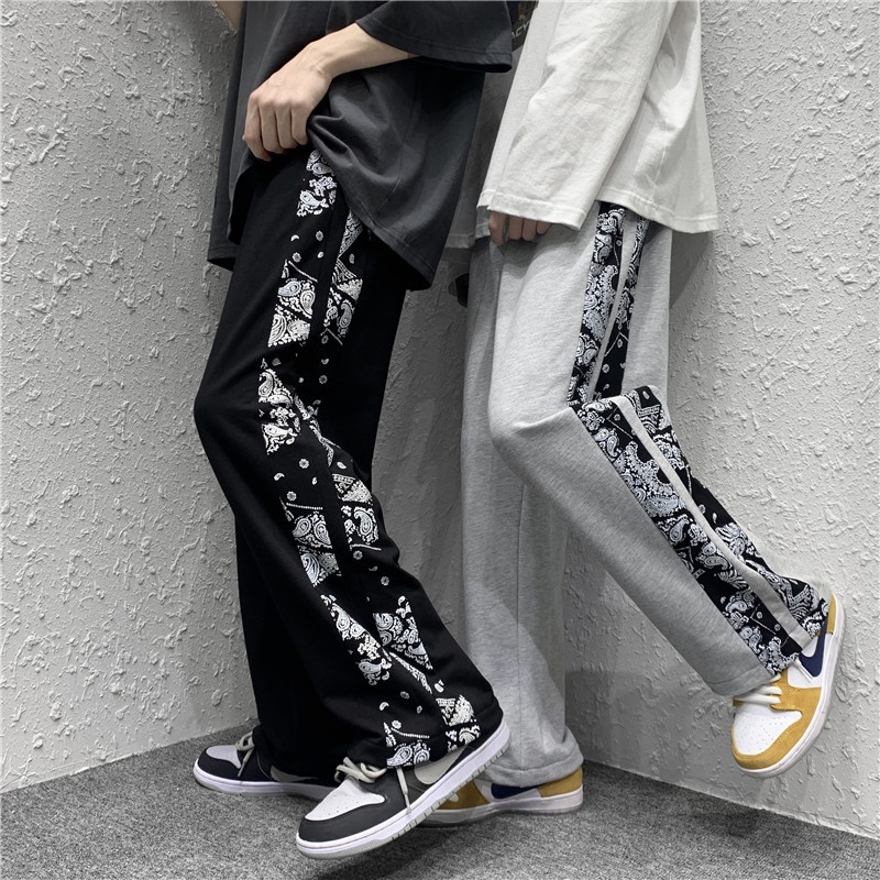 Quần ống loe mùa hè mỏng manh xu hướng hạt điều hoa hậu chân dàiTTE273