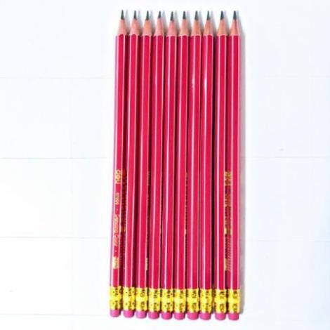 Hộp 12 bút chì 2B Deli 37000 có đầu tẩy - Màu xanh dương/xanh lá/hồng/cam