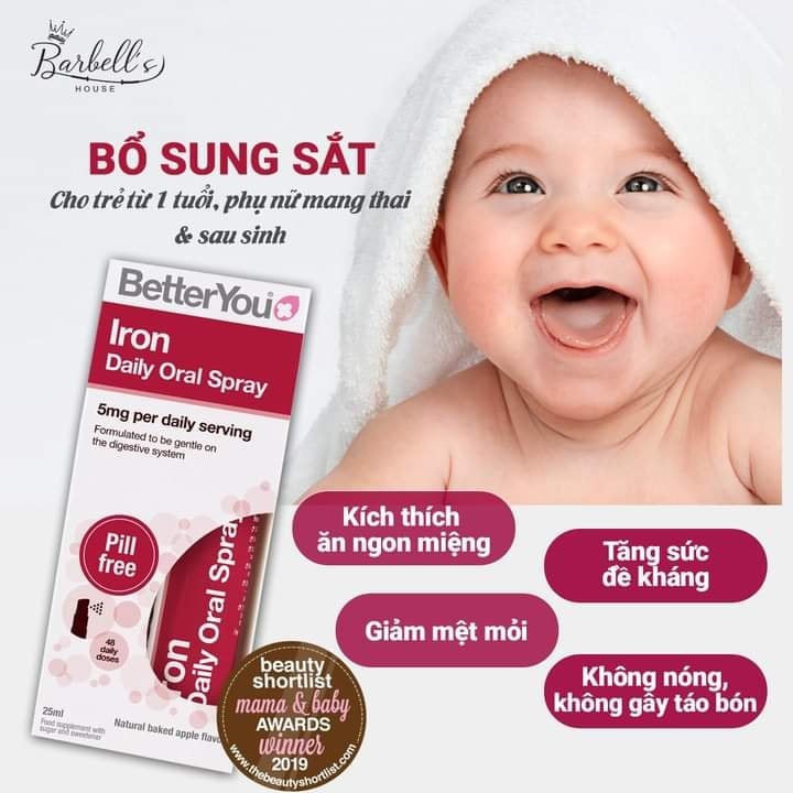 SẮT XỊT VÀ MULTI BETTERYOU CHO BÉ TỪ 1 TUỔI 25ml