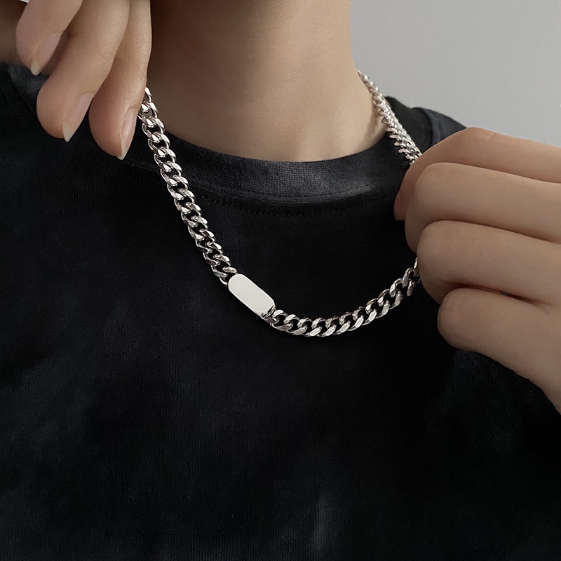 Dây chuyền chuỗi xích mặt vuông phong cách thời trang hip hop 19A1001