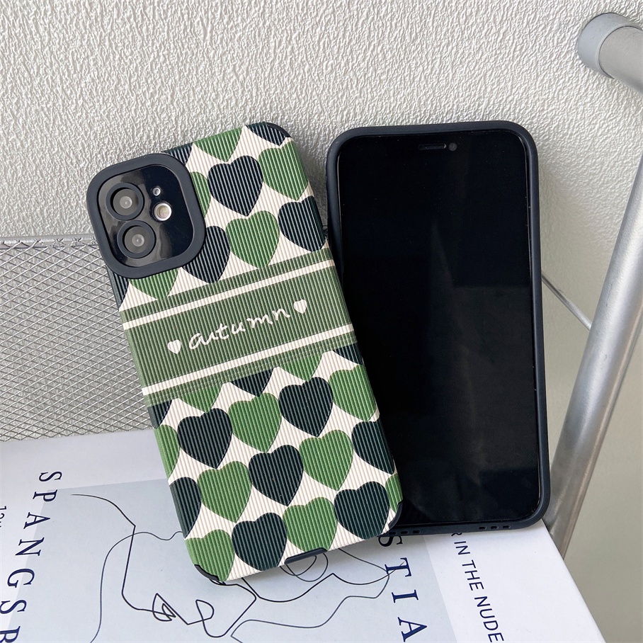 Ốp điện thoại mềm họa tiết trái tim kiểu Hàn Quốc thích hợp cho iPhone 13 12 11 Pro Max Se 2020 Xr X 7 8 Plus
