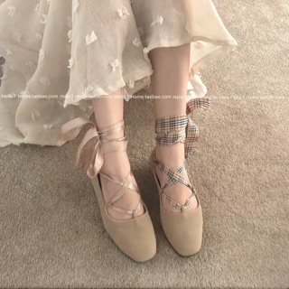 Giày búp bê dải ruy băng xinh xắn