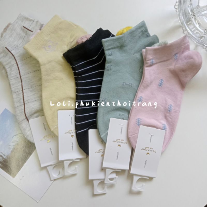 Tất Vớ Nữ Cổ Ngắn In Hình Dễ Thương Phong Cách Hàn Quốc Cho Nữ (TN021)
