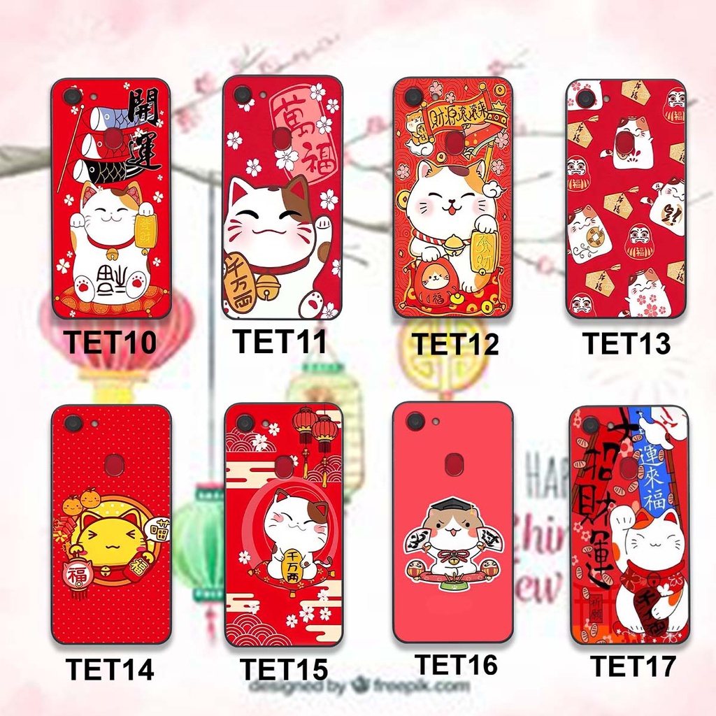 Ốp lưng OPPO F5 / F5 YOUTH / F7 bộ hình TẾT Mèo thần tài may mắn MANEKI NEKO cực đáng yêu, siêu đẹp