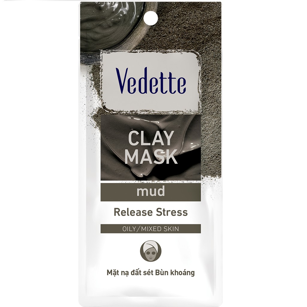 Mặt nạ đất sét Bùn khoáng Mud Vedette Clay Mask 12g (dạng gói)