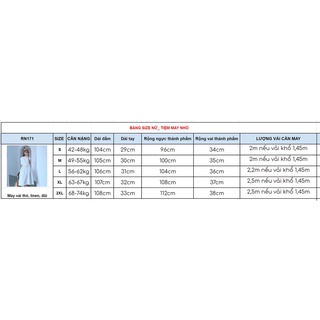 RN171_Rập giấy may đầm xuông rút eo nữ