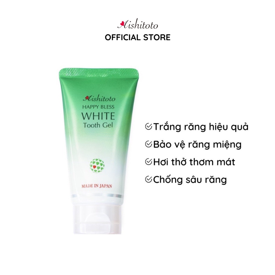 Kem đánh trắng sáng răng AISHITOTO Happy Bles White Tooth Gel 50g