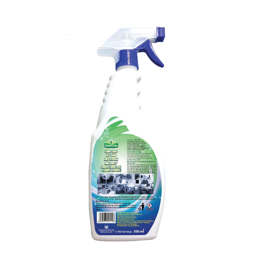 Xịt Khử Khuẩn Vật Dụng Green Cross A2 Hương Fresh Breeze &amp; Summer Breeze 500ml - 100472642