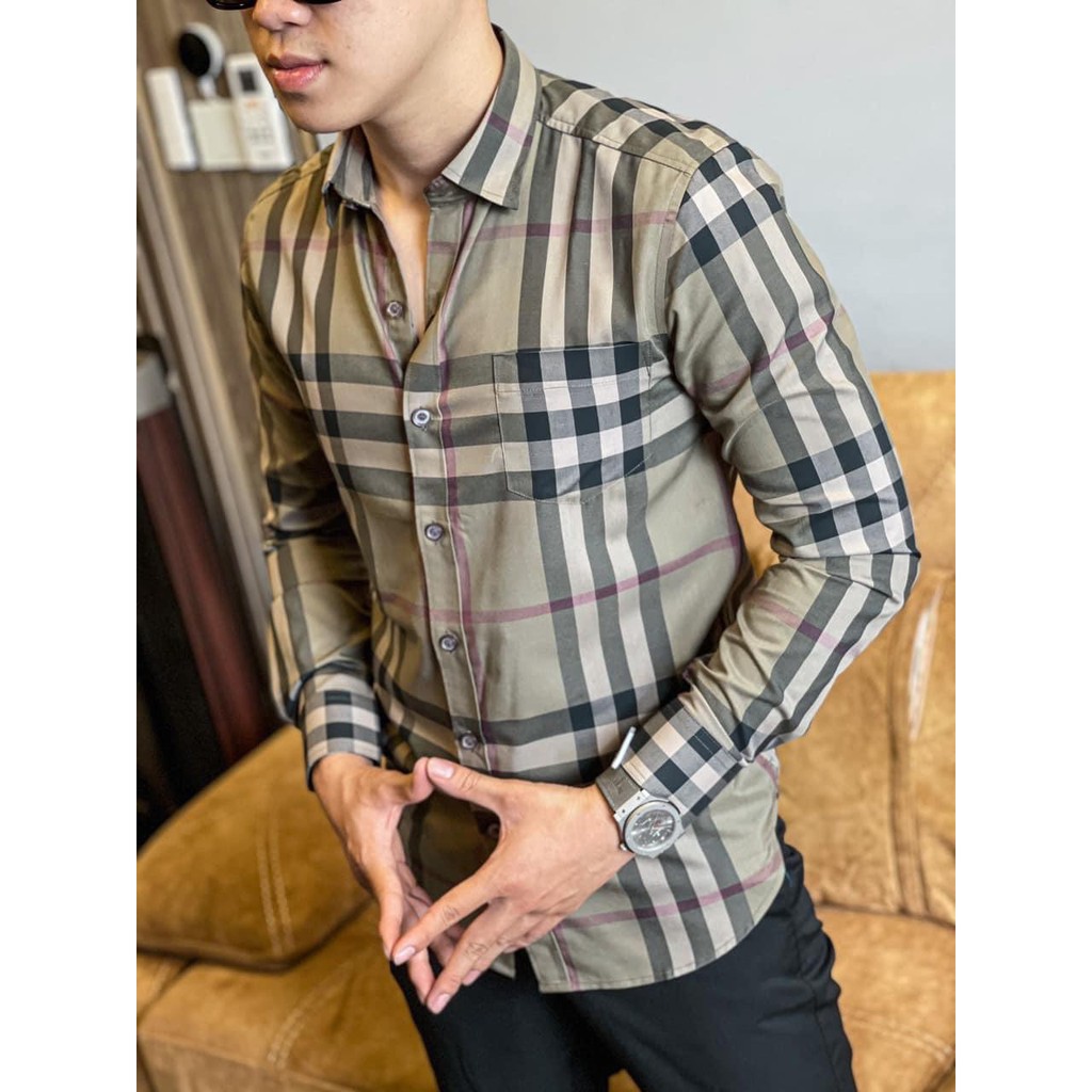 Áo sơ mi dài tay BBR New 2021 caro siêu cấp 1-1 on web MLN size XS-S-M-L-XL