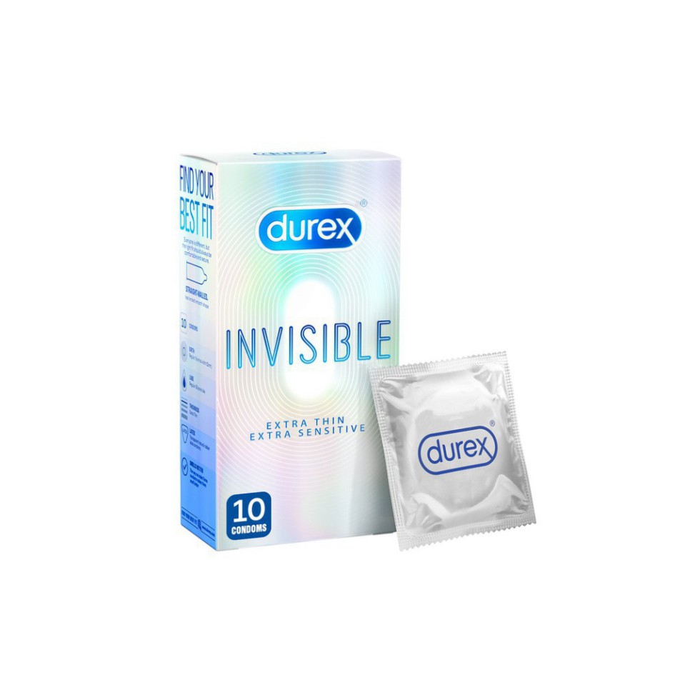 Bao cao su siêu mỏng 10 chiếc Durex Invisible Extra Thin BCS LỬA YÊU