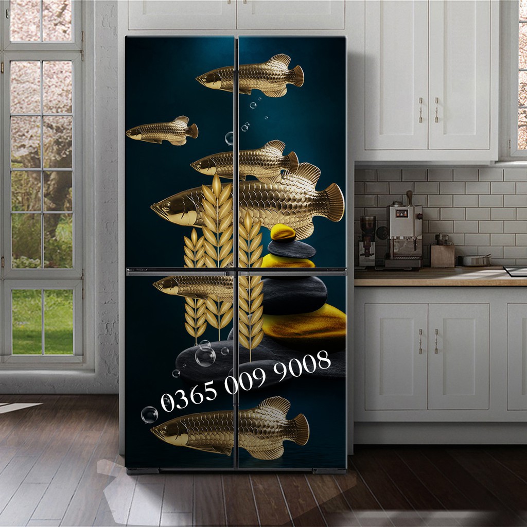 Miếng dán tủ lạnh cá chép rồng