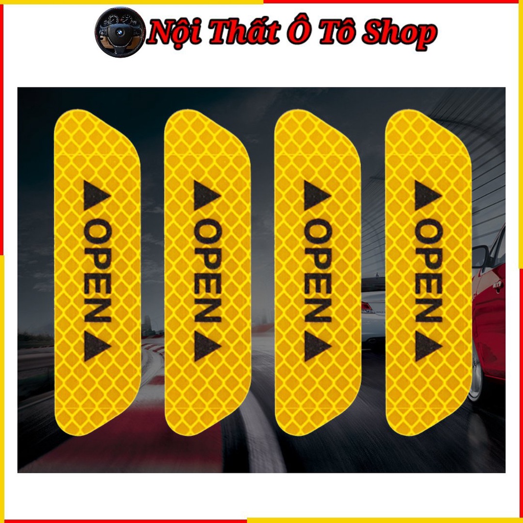Set 4 Tem Dán Decal Cánh Cửa Xe Ô Tô - Xe Hơi Phản Quang Tránh Va Chạm | Nội Thất Ô Tô Shop