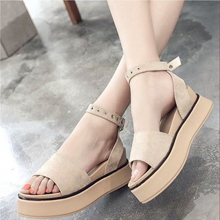SALE - Giày sandal đế tháp quai khoen tròn