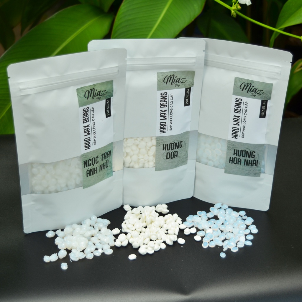 Sáp wax lông cao cấp premium Bịch chuẩn 100gr, hương dừa - ngọc trai - hoa nhài Tặng kèm que lấy sáp
