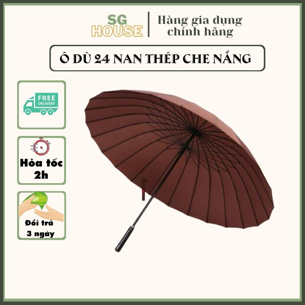 Ô dù che nắng mưa 24 nan kép - Siêu cứng, chịu gió, thép không rỉ, siêu bền - bảo hành 1-1