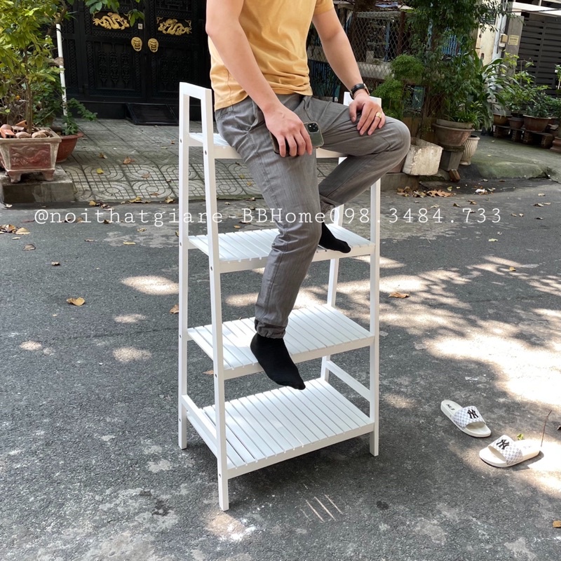 KỆ GỖ 4 TẦNG ĐA NĂNG BBHOME  - KỆ SÁCH, KỆ VI SÓNG, KỆ ĐỂ CHẬU CÂY