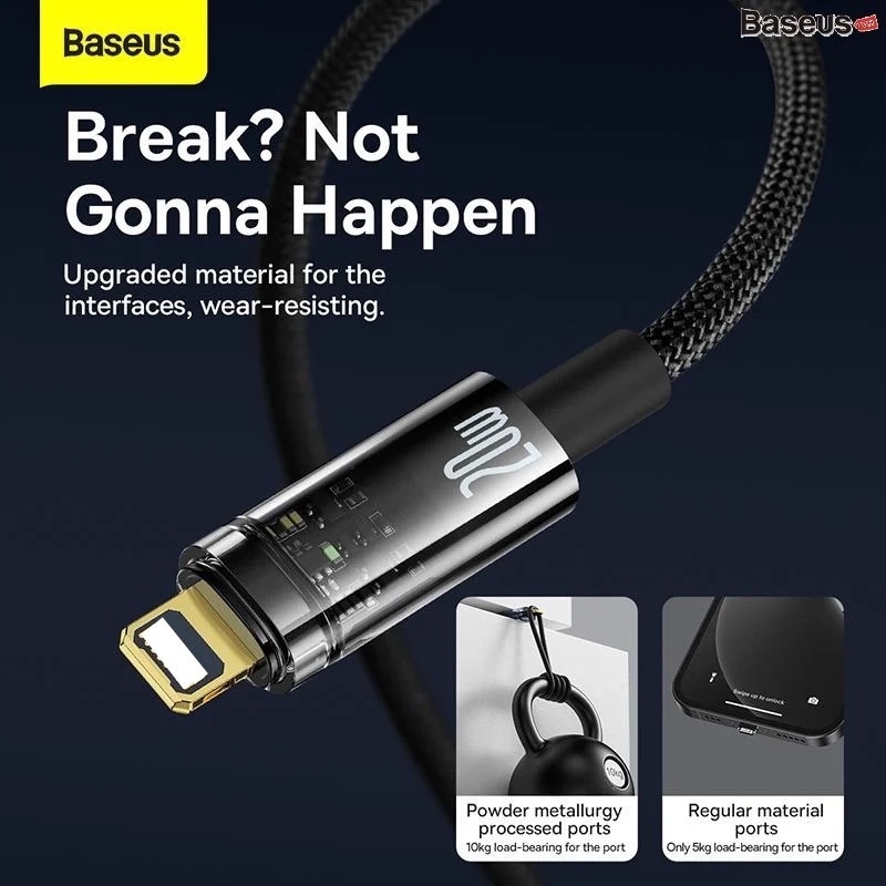 Cáp Sạc Tự Ngắt Baseus Gen2 Explorer Series Dùng Cho IP Hỗ Trợ Sạc Nhanh Dây Siêu Bền Chống Đứt Gãy. Bảo Hành 12 Tháng