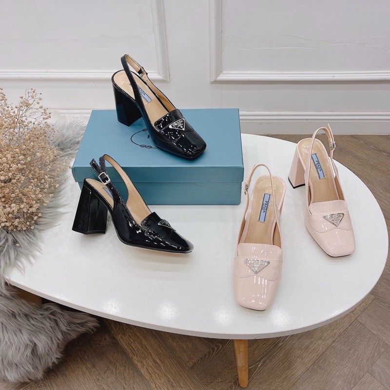 Sandal Prada gót trụ