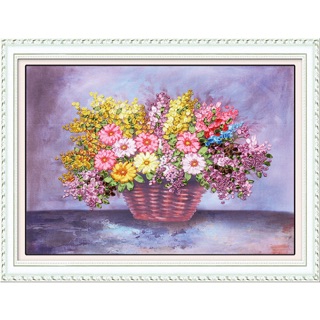 Tranh thêu ruy băng 75x60cm