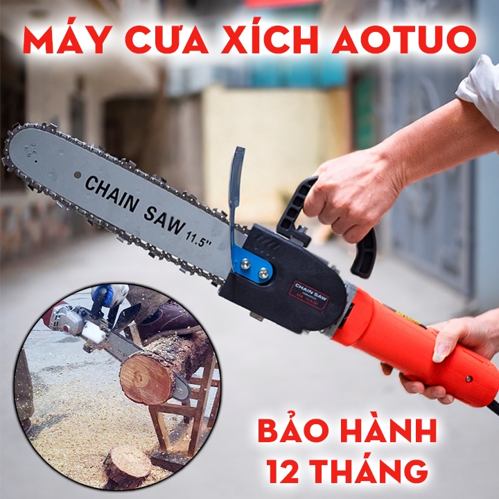 Combo máy mài góc Aotuo + lưỡi cưa xích - máy cưa cầm tay siêu rẻ - cưa cành - cắt gỗ - lưỡi lam cắt gỗ