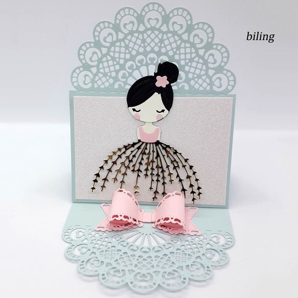 Khuôn Cắt Giấy Làm Từ Kim Loại Hình Cô Gái Múa Ba Lê S2Qxdancing Trang Trí Scrapbook