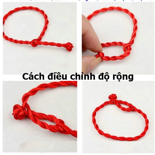 Vòng Tay EBI Chỉ Đỏ May Mắn Nút Thắt Ngũ Phúc tùy chỉnh độ rộng
