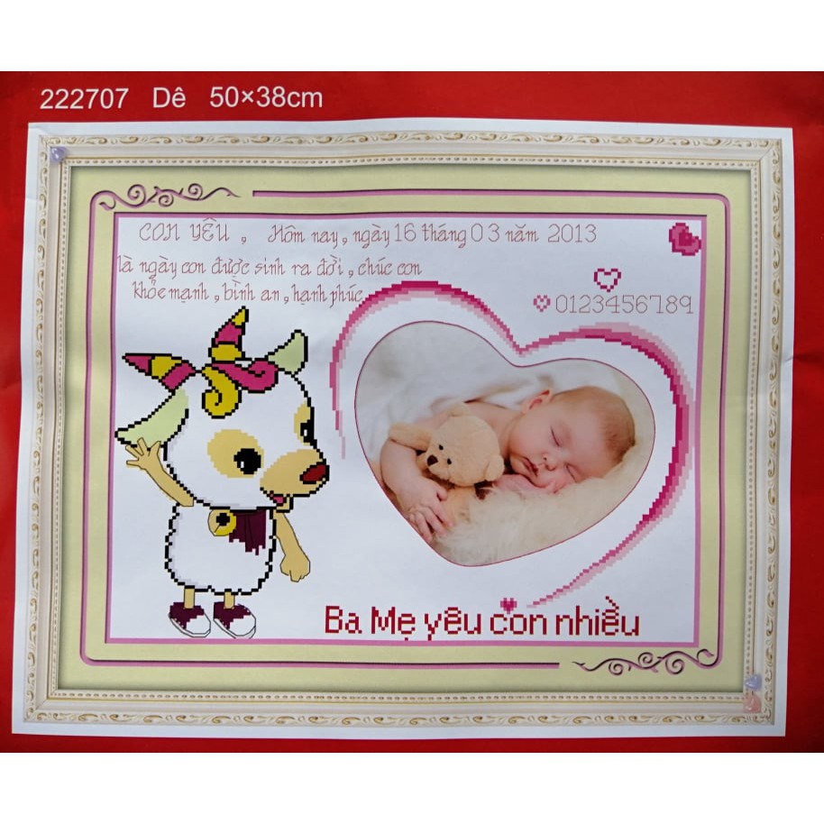 Tranh thêu chữ thập tuổi dê 222707 (chưa thêu)