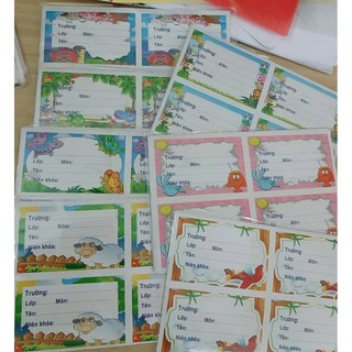 Nhãn tập vở học sinh 4 ô ( túi 2 tờ )