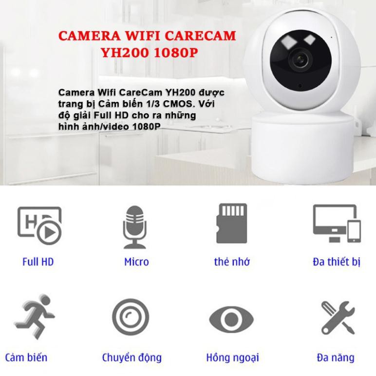 [Siêu Sale – FreeShip] CAMERA WIFI 360 ĐỘ CARE CAM YH200 2.0 Mpx full HD1080 | 40003 | BigBuy360 - bigbuy360.vn