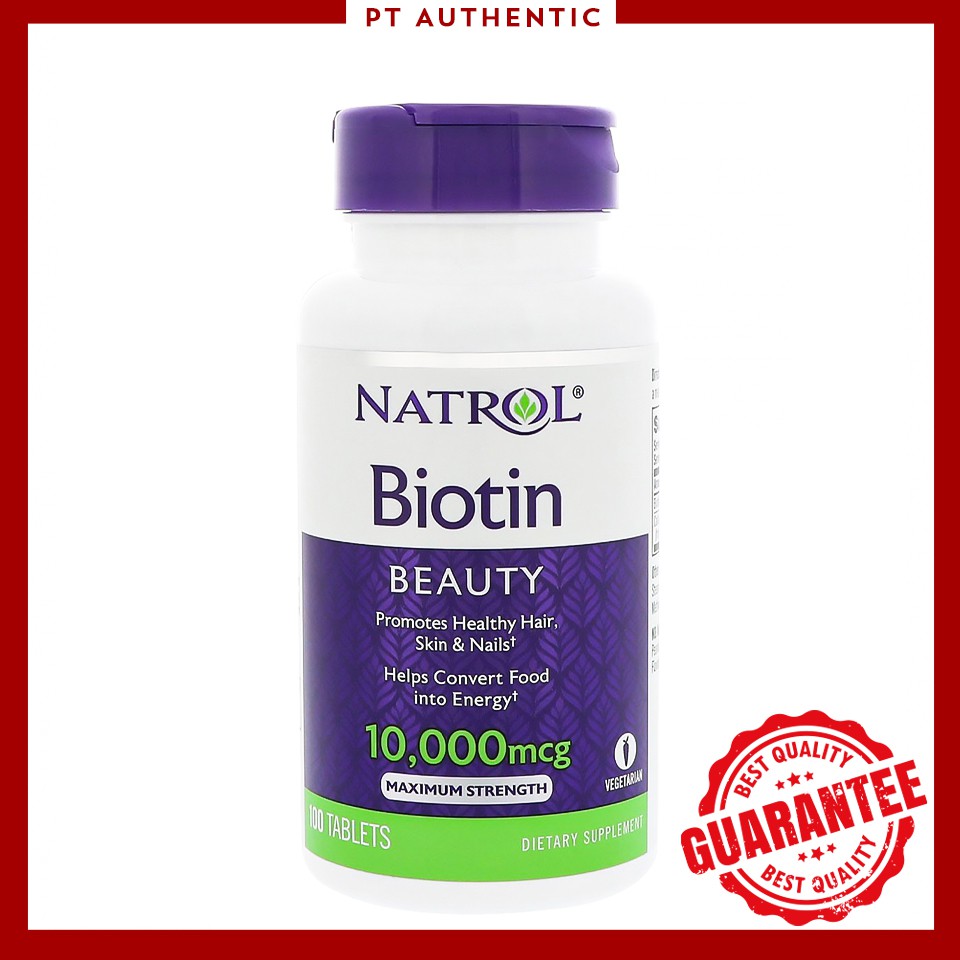 Viên Uống Hỗ Trợ Mọc Tóc Và Chống Rụng Tóc Natrol Biotin Beauty 10,000mcg Hộp 100 Viên
