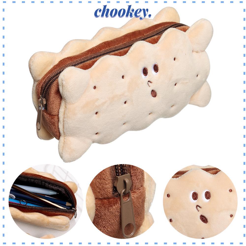 Túi Đựng Bút Hình Bánh Quy Bằng Lông Nhung Dễ Thương Xinh Xắn