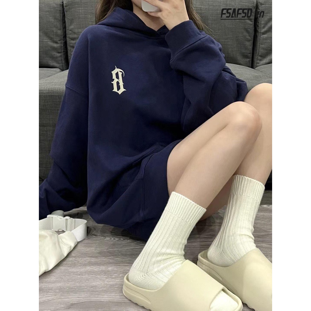Áo Hoodie 100% Cotton Dáng Rộng In Chữ Đơn Giản Thời Trang Mùa Thu Hàng Mới Dành Cho Cặp Đôi