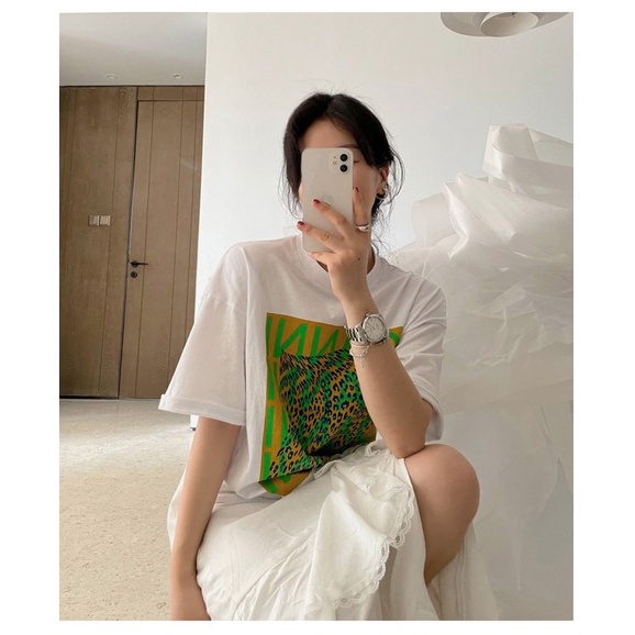 Áo Thun Tay Ngắn Dáng Rộng In Hình Thời Trang Cho Nữ