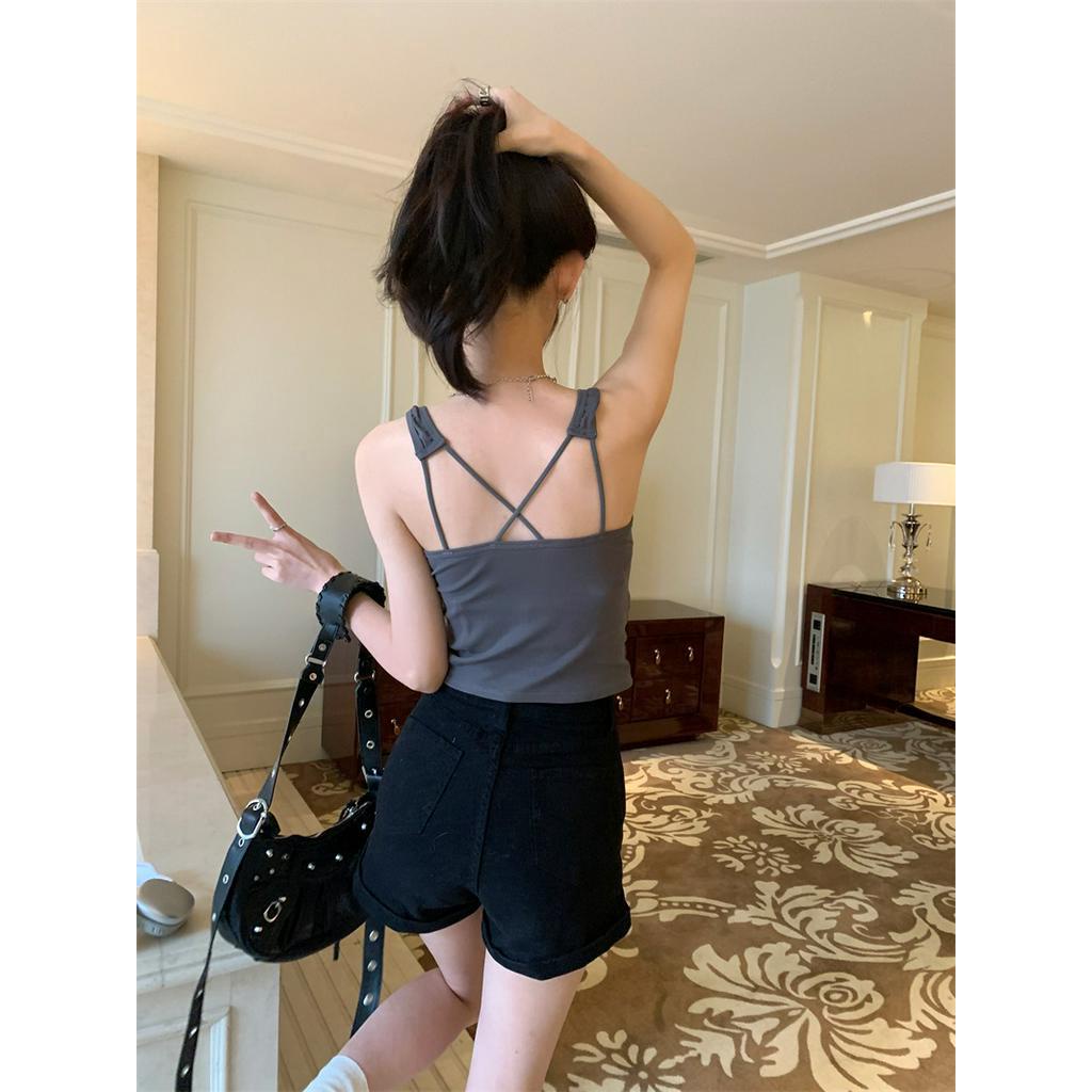 Áo Sơ Mi Tay Dài / Áo Hai Dây Mỏng Họa Tiết Kẻ Sọc Màu Hồng Phong Cách Mỹ Phong Cách Thời Trang Mới 63477