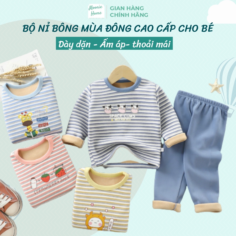 [Dày Ấm] Bộ Nỉ Bông Cho Bé Trai, Gái / Bộ Thu Đông Dài Tay Cho Bé Cao Cấp [Mềm Mịn - Co Giãn Tốt] Mã BN-01