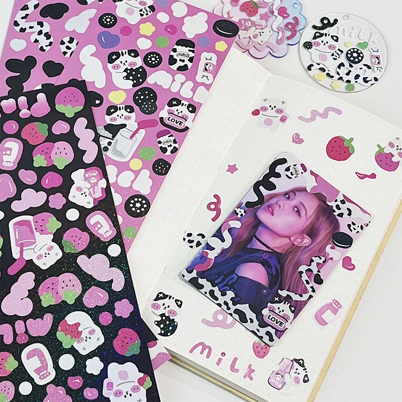 Set 4 Tấm Sticker Hoạt Hình Dán Khung Ảnh DIY
