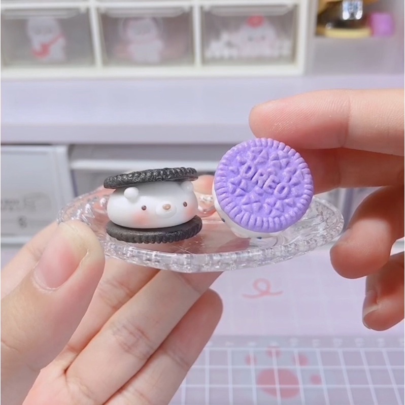Mô hình charm bánh oreo gấu mini