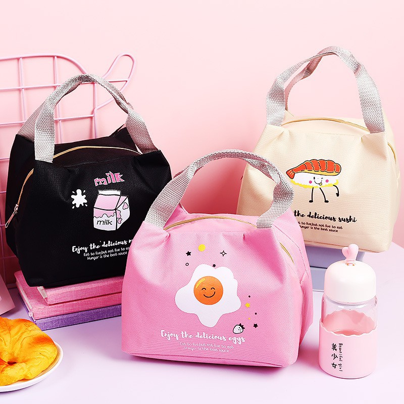 Túi Đựng Hộp Cơm Giữ Nhiệt Có Khóa Kéo - Túi Giữ Nhiệt 3 Lớp Tiện Dụng 🍉Duashop🍉