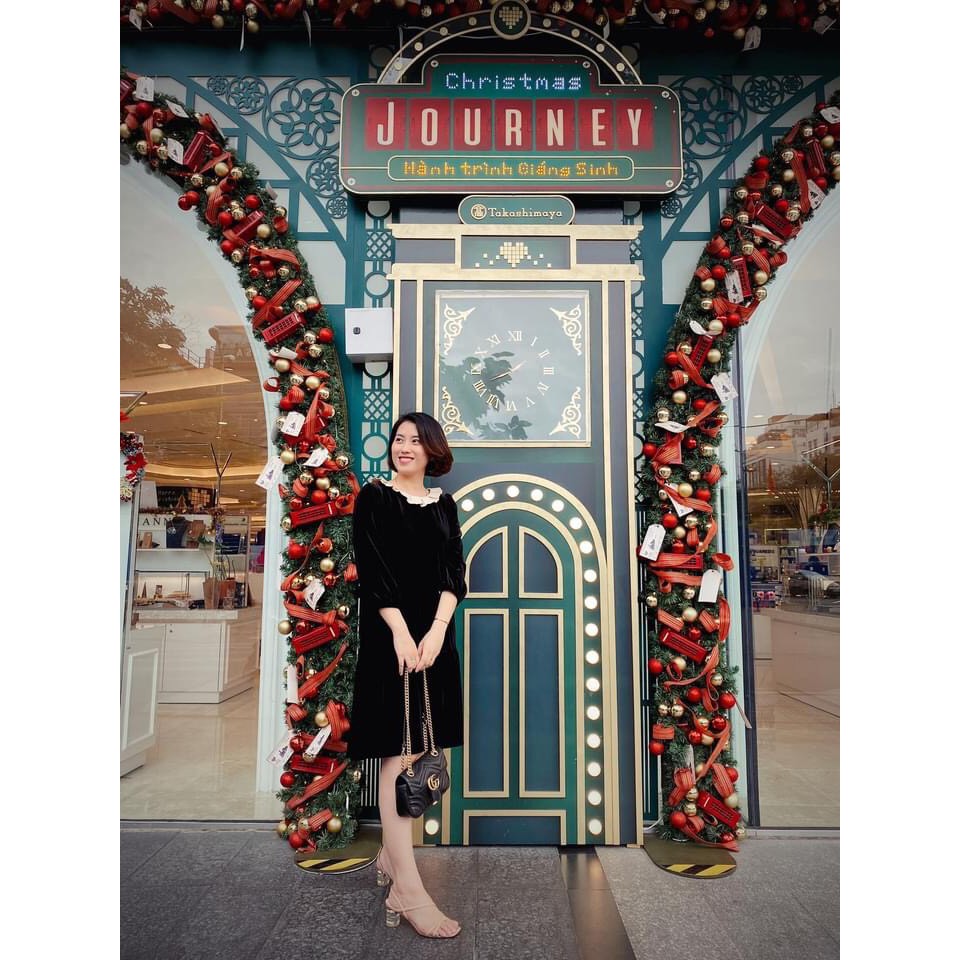 Váy suông phối cổ nữ dáng dài Eva Design chất liệu nhung cao cấp kiểu hàn quốc siêu đẹp , siêu xinh