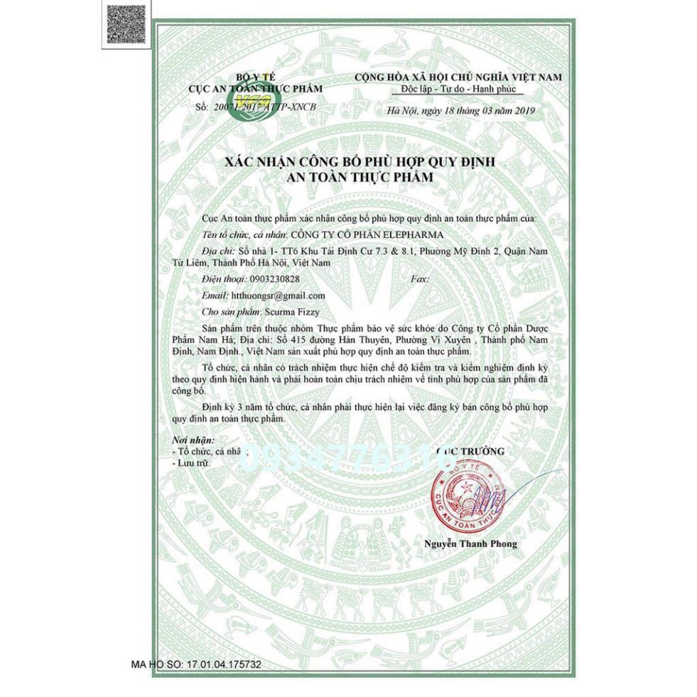 ✅ Scurma Fizzy Viên Sủi Nghệ Nano Curcumin Hướng Đích