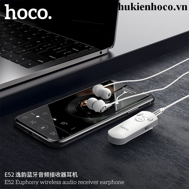 Tai Nghe Bluetooth Hoco E52 Có Cài Áo Hỗ Trợ 6 Giờ Đàm Thoại Liên Tục - Bảo Hành 12 Tháng Chính Hãng