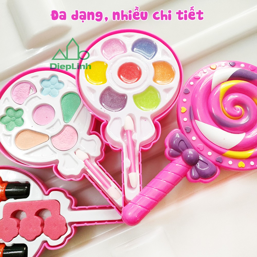 Bộ đồ chơi trang điểm phấn thật kẹo lolipop & ngựa pony