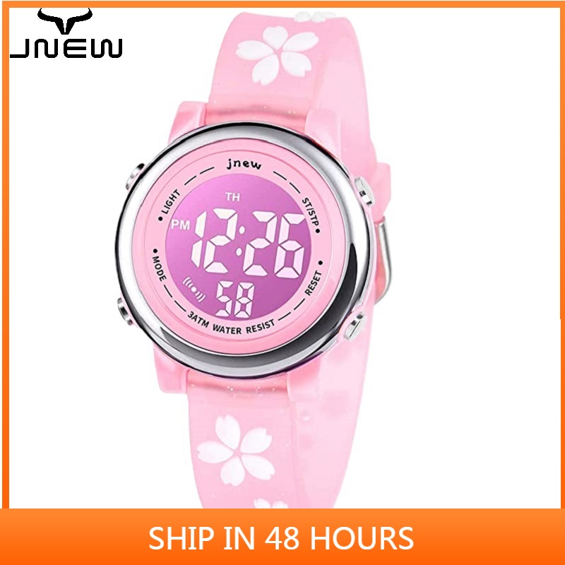 Đồng Hồ Báo Thức Chống Nước Với Đèn Led 7 Màu Cho Bé