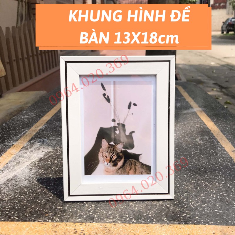 Khung Hình Để Bàn - Khung Hình 13x18 Để bàn Mặt kính Kèm chân đế