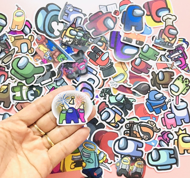 Sticker set 30-50 cái ép lụa / hình dán Among Us Game sticker