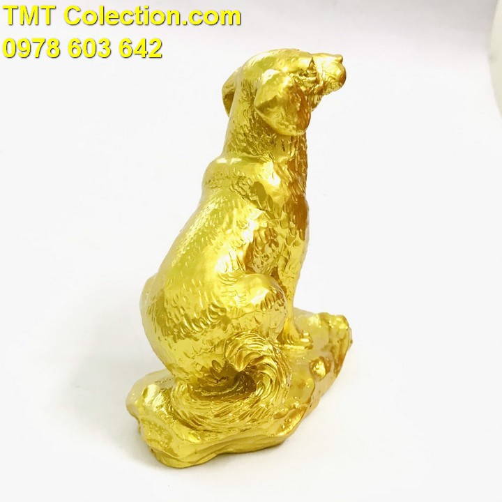 Tượng Con Chó Vàng dùng để trưng bày, trên xe oto, làm quà tặng, biếu dịp Lễ, Tết, kỷ niệm, chất liệu nhựa - SP005238