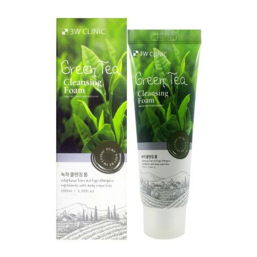 Sữa rửa mặt trà xanh NEW Green Tea Foam Cleansing 3W Clinic 100ml