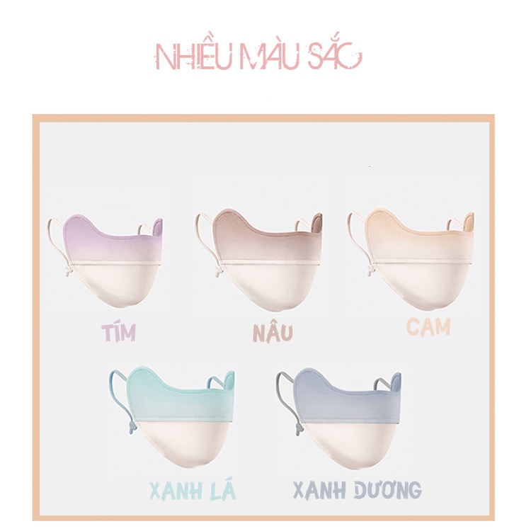 Khẩu trang chống tia UV UPF 50, che trọn ven khuân mặt, chất thun mịn mát dễ thở cực thời trang